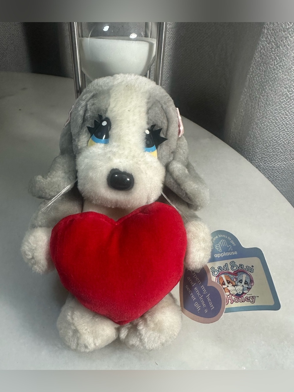 VINTAGE ‘90s Applause Sad Sam & Honey Plush Puppy Holding Red Heart W/ TAGS
